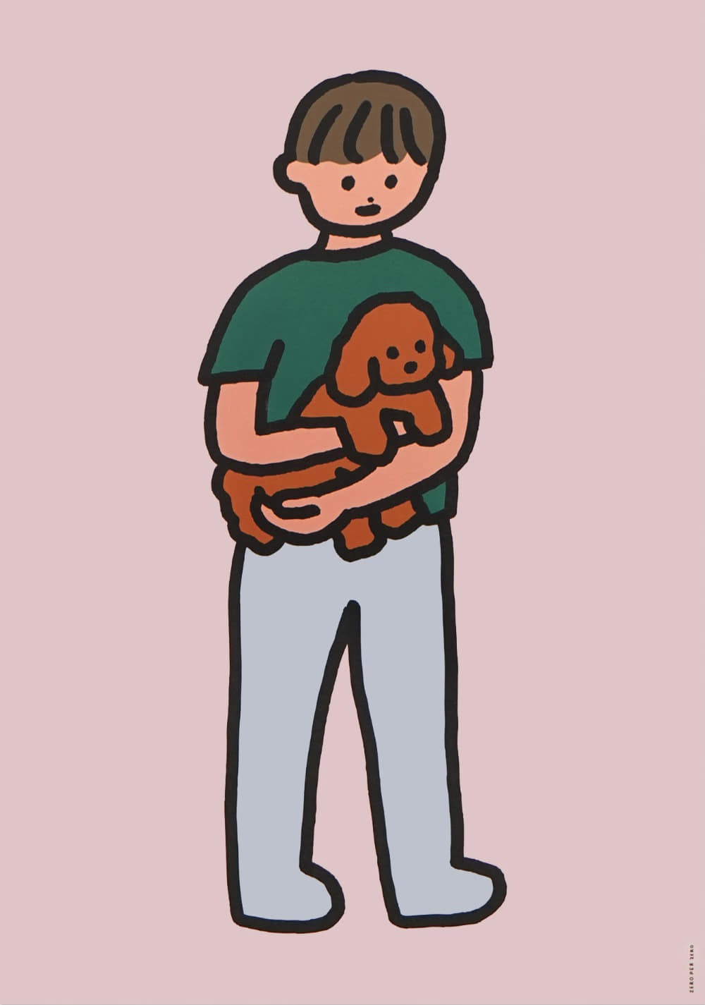 [3차 입고] 갈색 강아지와 소년 포스터 · 제로퍼제로