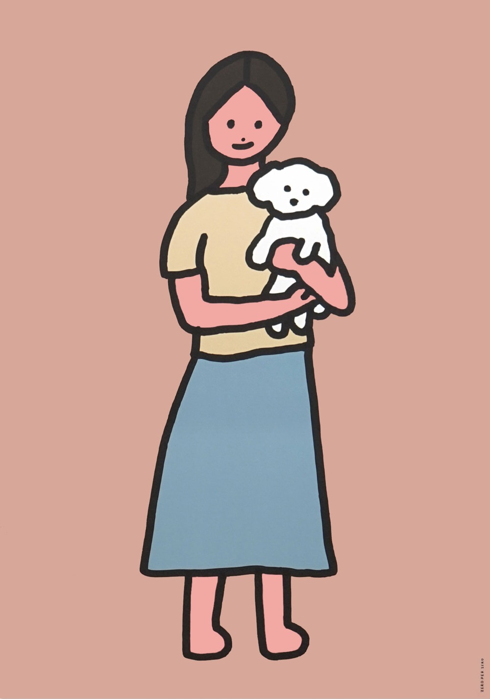 [재입고] 흰 강아지와 소녀 포스터 · 제로퍼제로