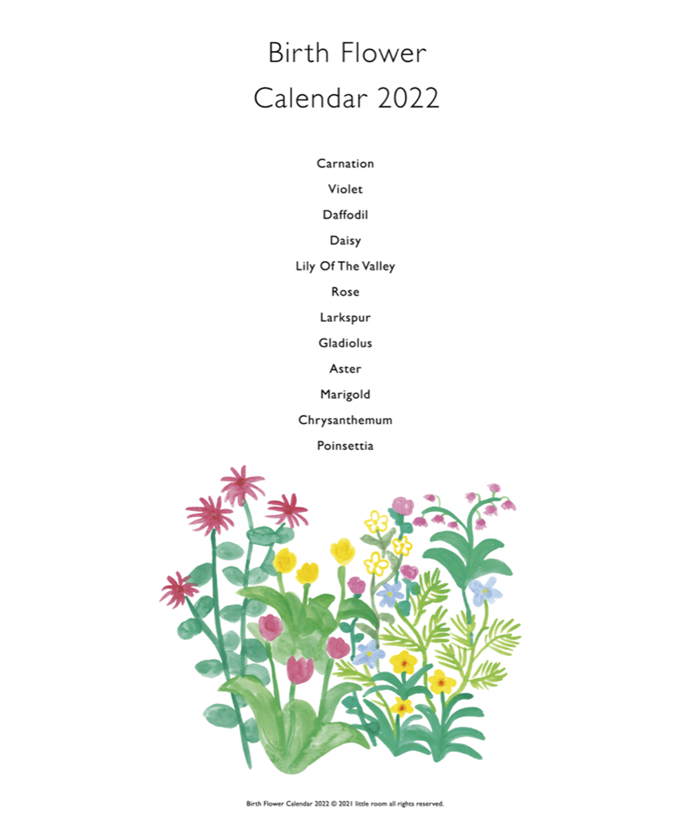[3차 입고] Birth Flower Calendar 2022 · 리틀룸